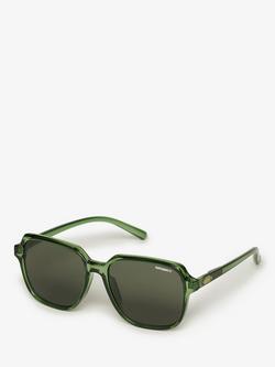 Superdry Oversized Square Sunglasses, Khaki, Khaki