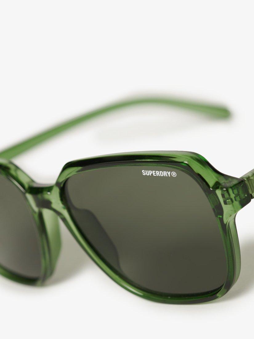Product image 2 of 4, which shows Superdry Oversized Square Sunglasses, Khaki