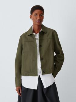 John Lewis Cotton Twill Utility Jacket, Khaki