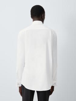 John Lewis Marcella Point Collar Double Cuff Tailored Fit Cotton Dress Shirt, White - view 2, White
