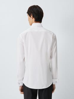 John Lewis Slim Fit Pleat Bib Front Cotton Dress Shirt, White - view 2, White