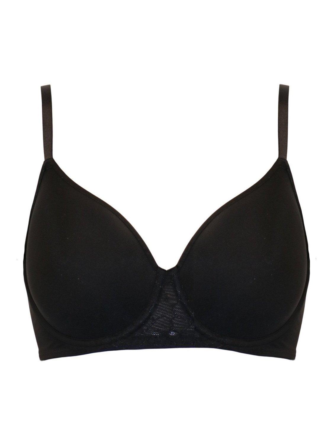 Product image 6 of 7, which shows Pour Moi Geo Sculpt Spacer Bra, Black, 32B