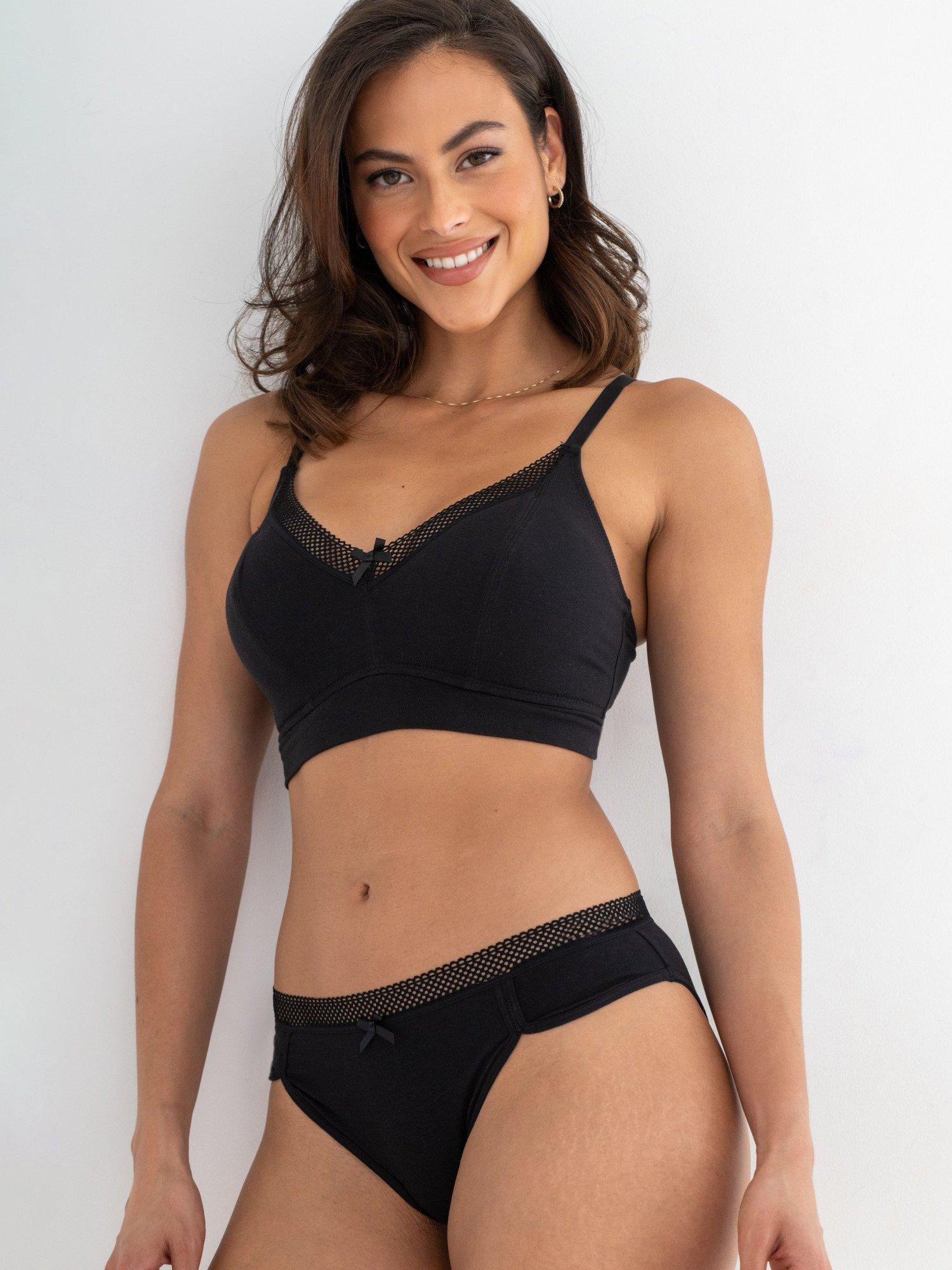 Product image 5 of 8, which shows Pour Moi Love to Lounge Bra, Black, 32 B