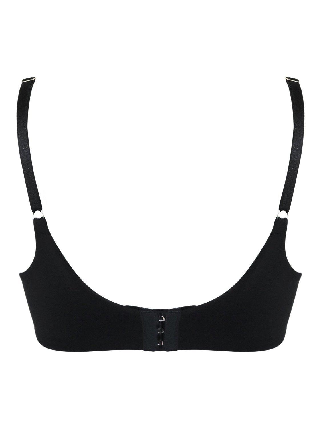 Product image 8 of 8, which shows Pour Moi Viva Luxe Non-Padded Side Support Bra, Black, 32DD