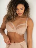 Pour Moi Viva Luxe Non-Padded Side Support Bra, Black, Toffee