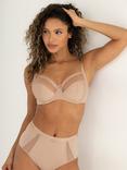 Pour Moi Viva Luxe Non-Padded Side Support Bra, Black, Toffee