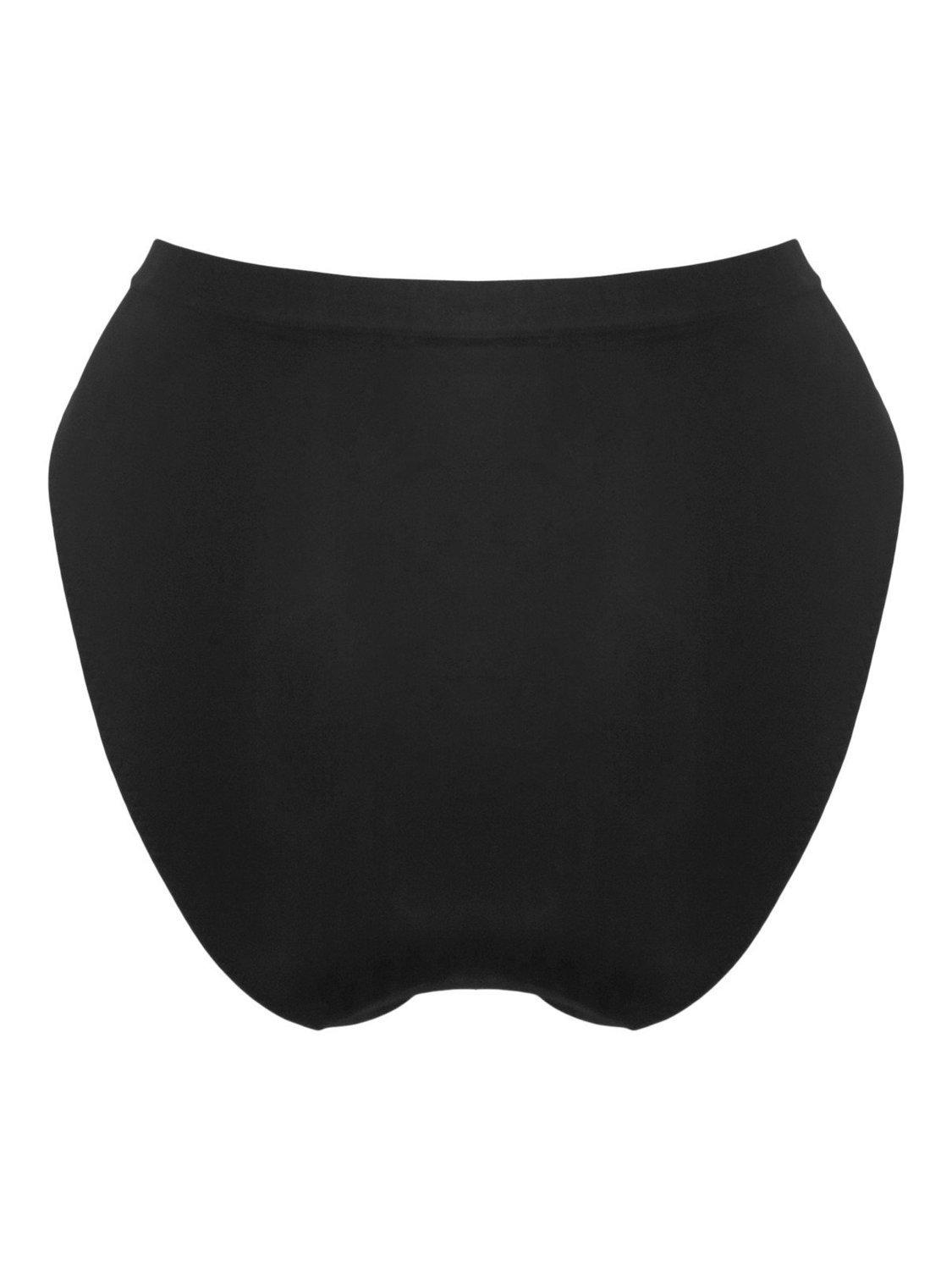 Product image 7 of 7, which shows Pour Moi Geo Sculpt High Leg Midi Knickers, Black, 8