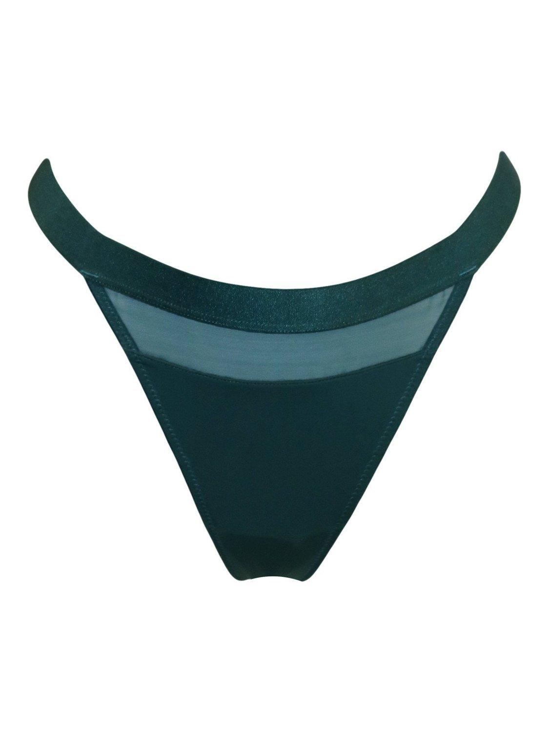 Product image 5 of 6, which shows Pour Moi India High Leg Thong, Forest, 8