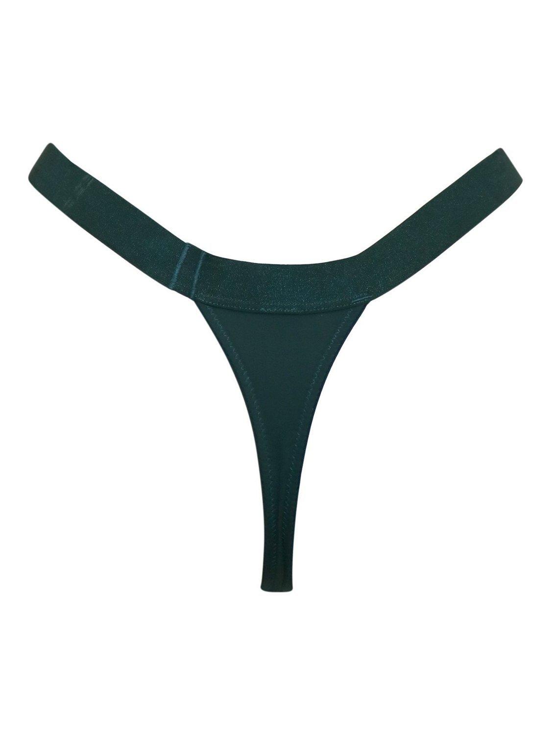 Product image 6 of 6, which shows Pour Moi India High Leg Thong, Forest, 8