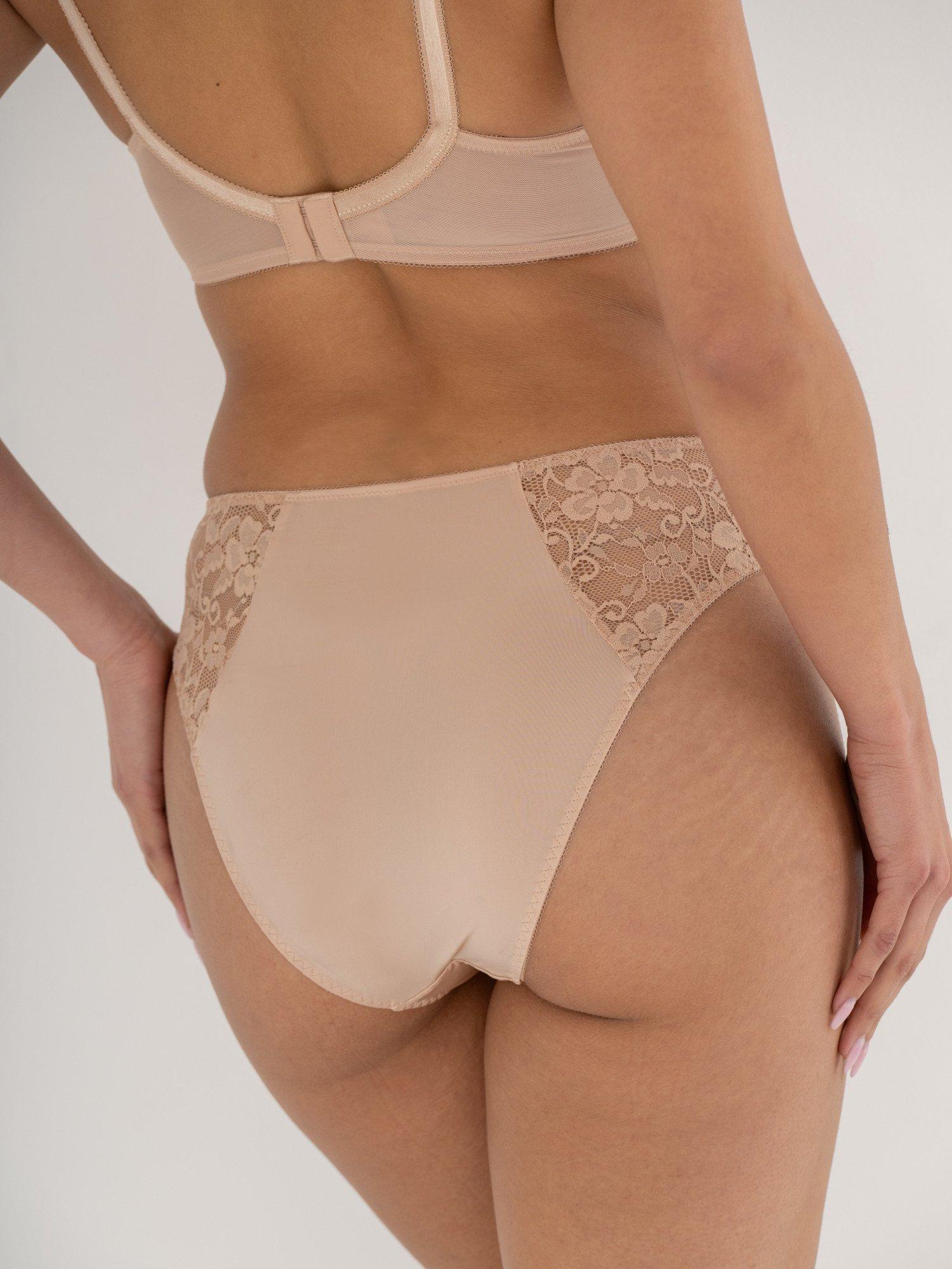 Product image 4 of 7, which shows Pour Moi Rebel High Leg Knickers, Almond, 8