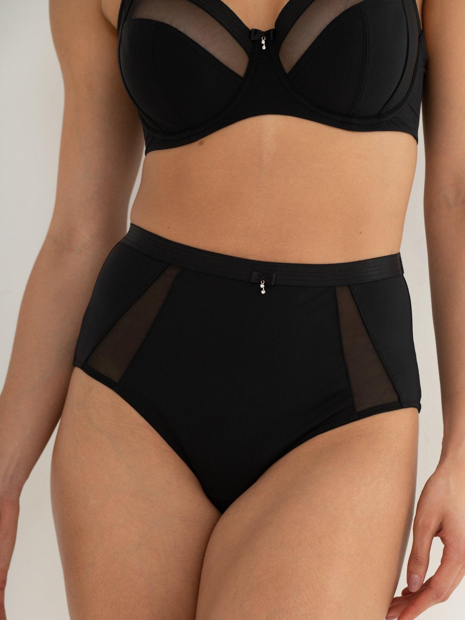 Product image 4 of 9, which shows Pour Moi Viva Luxe High Waist Light Control Knickers, Black, 8