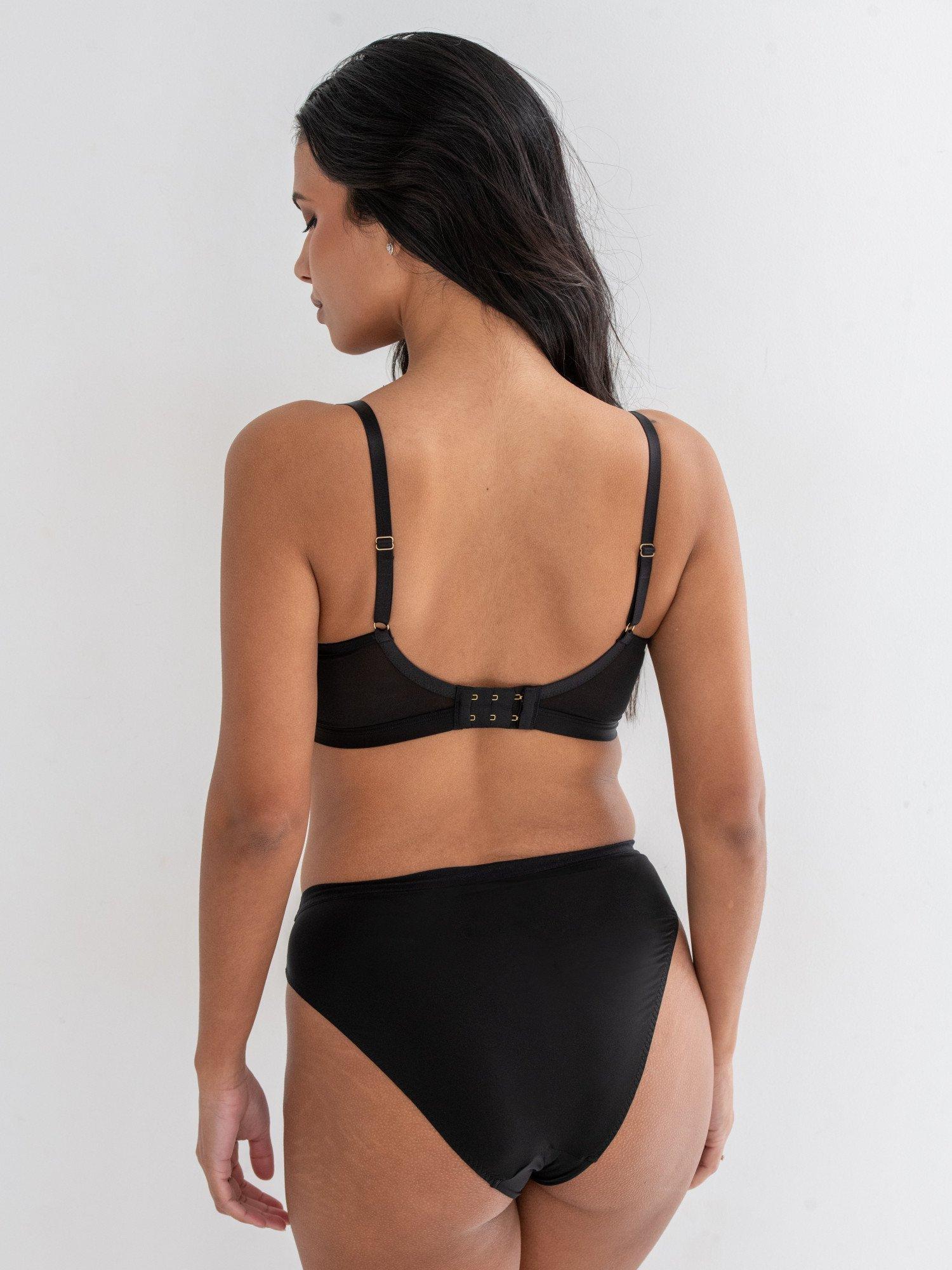 Product image 5 of 7, which shows Pour Moi Geo Sculpt Non-Padded Full Cup Bra, Black, 32D