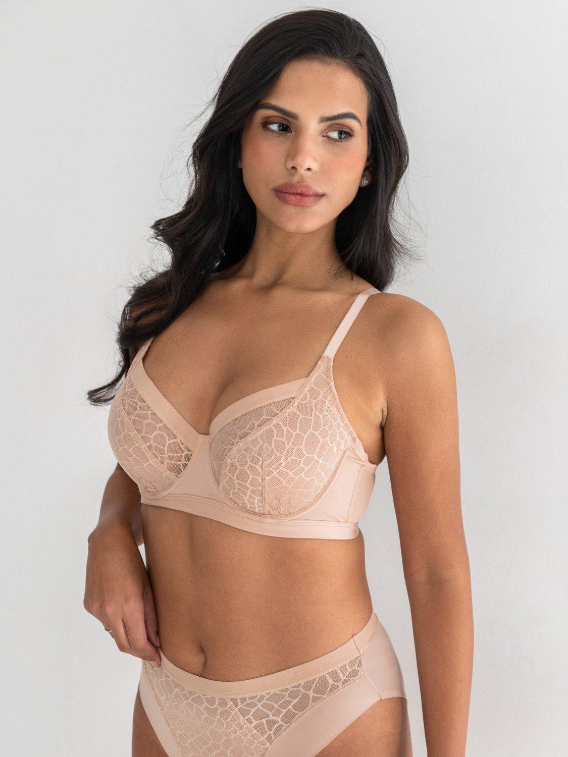 Product image 4 of 7, which shows Pour Moi Geo Sculpt Non-Padded Full Cup Bra, Toffee, 32D