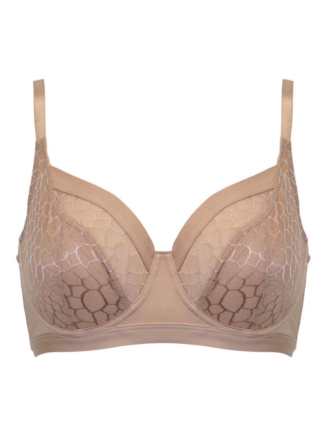 Product image 6 of 7, which shows Pour Moi Geo Sculpt Non-Padded Full Cup Bra, Toffee, 32D