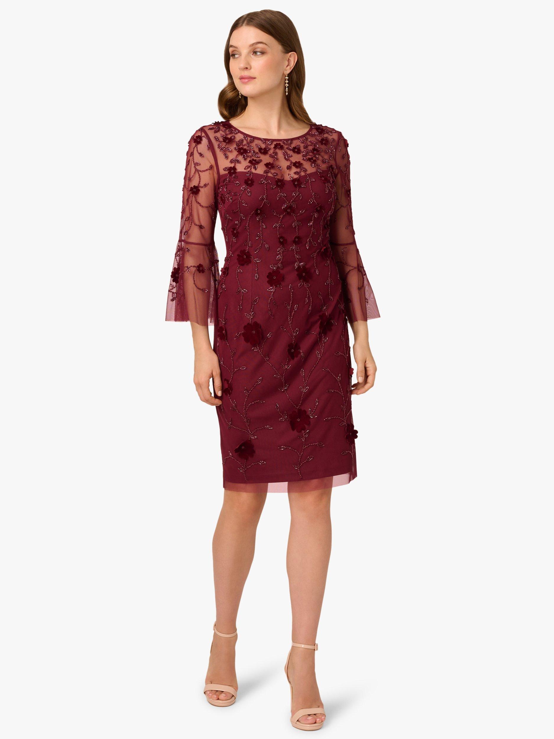 Product image 4 of 7, which shows Adrianna Papell Beaded Velvet Sheath Dress, Mahogany, 6