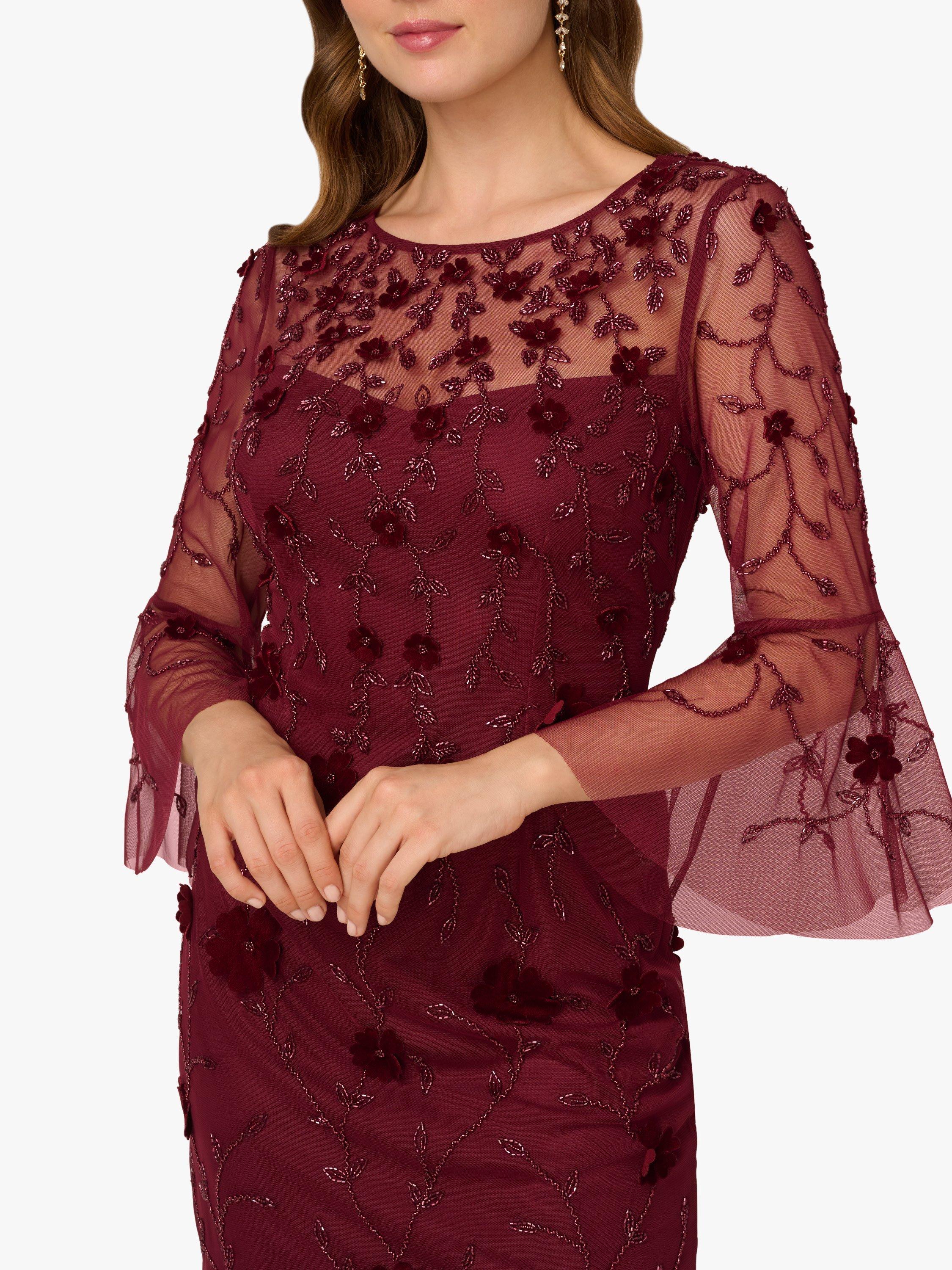 Product image 5 of 7, which shows Adrianna Papell Beaded Velvet Sheath Dress, Mahogany, 6