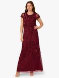 Adrianna Papell Blouson Beaded Maxi Dress, Mahogany