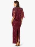 Adrianna Papell Cape Beaded Maxi Dress, Mahogany