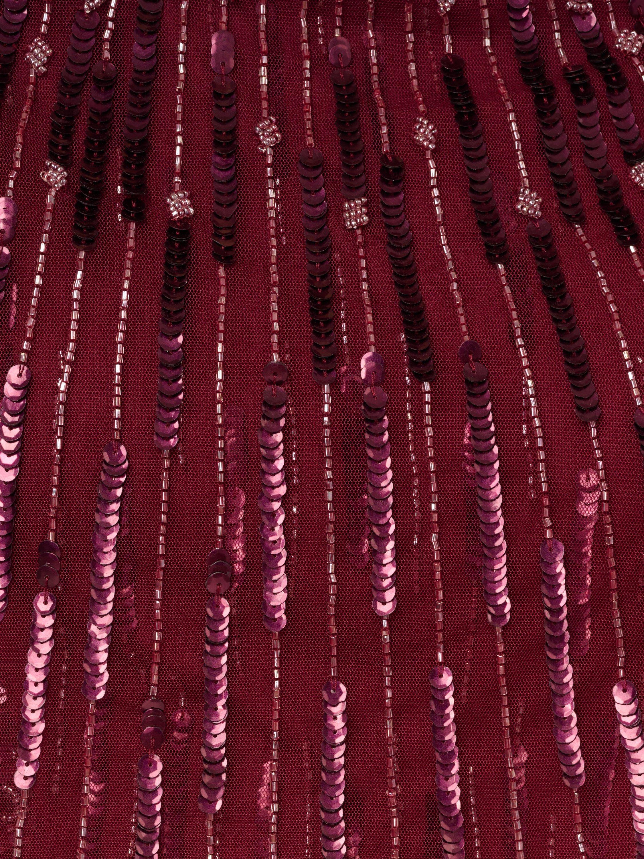 Product image 6 of 6, which shows Adrianna Papell Cape Beaded Maxi Dress, Mahogany, 6