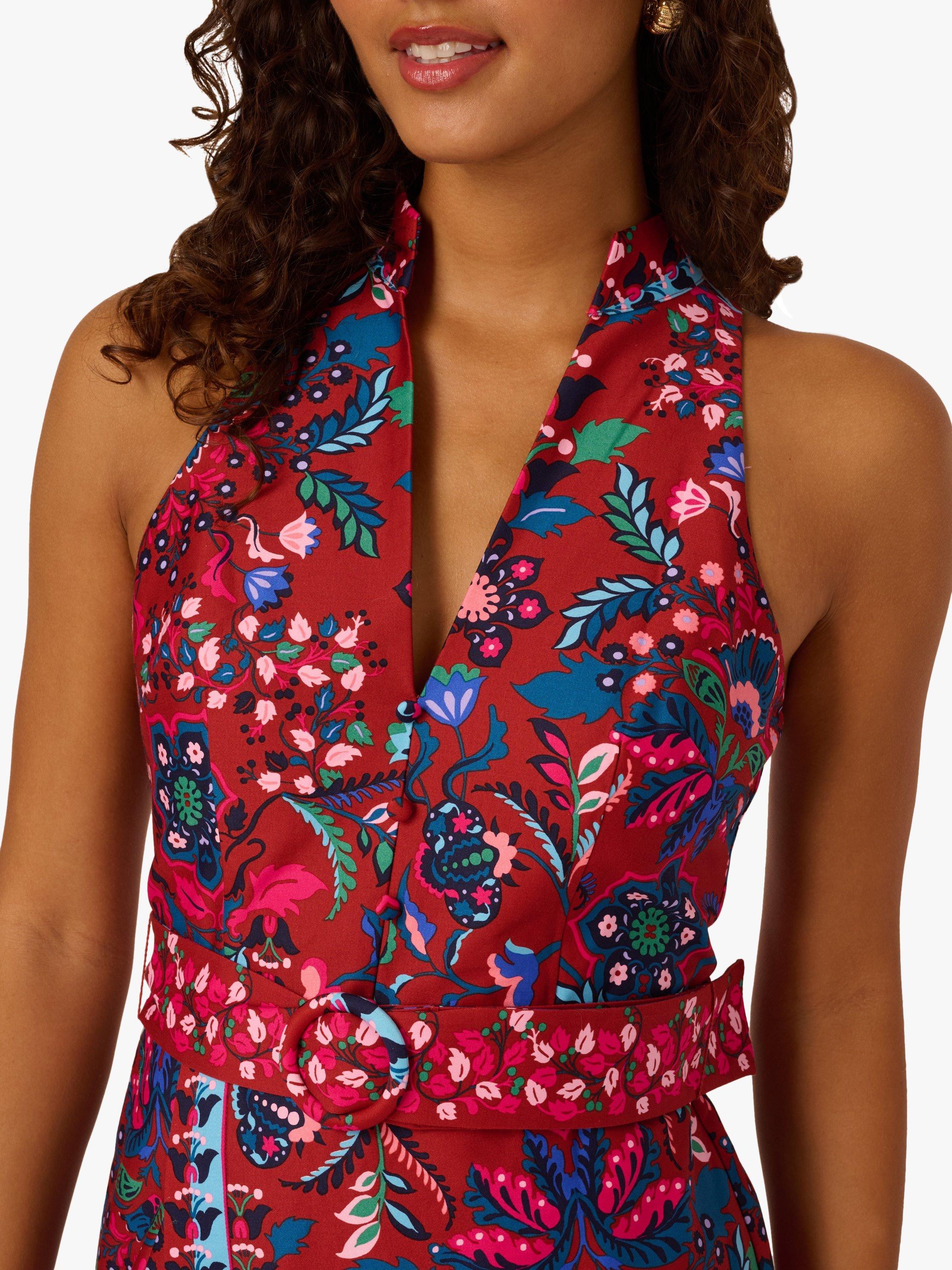Product image 5 of 7, which shows Adrianna by Adrianna Papell Floral Faux Wrap Dress, Brown/Multi, 6