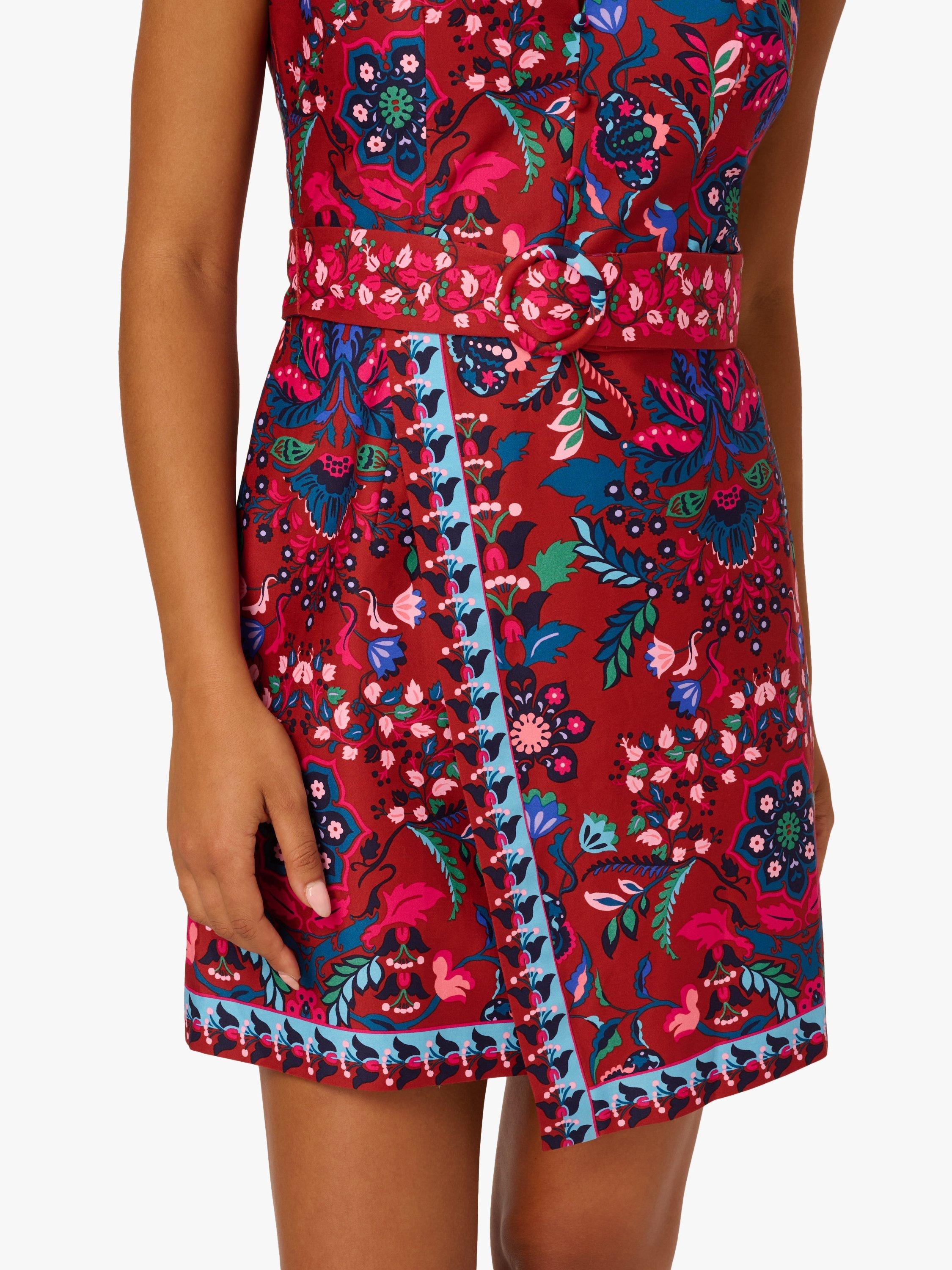 Product image 6 of 7, which shows Adrianna by Adrianna Papell Floral Faux Wrap Dress, Brown/Multi, 6