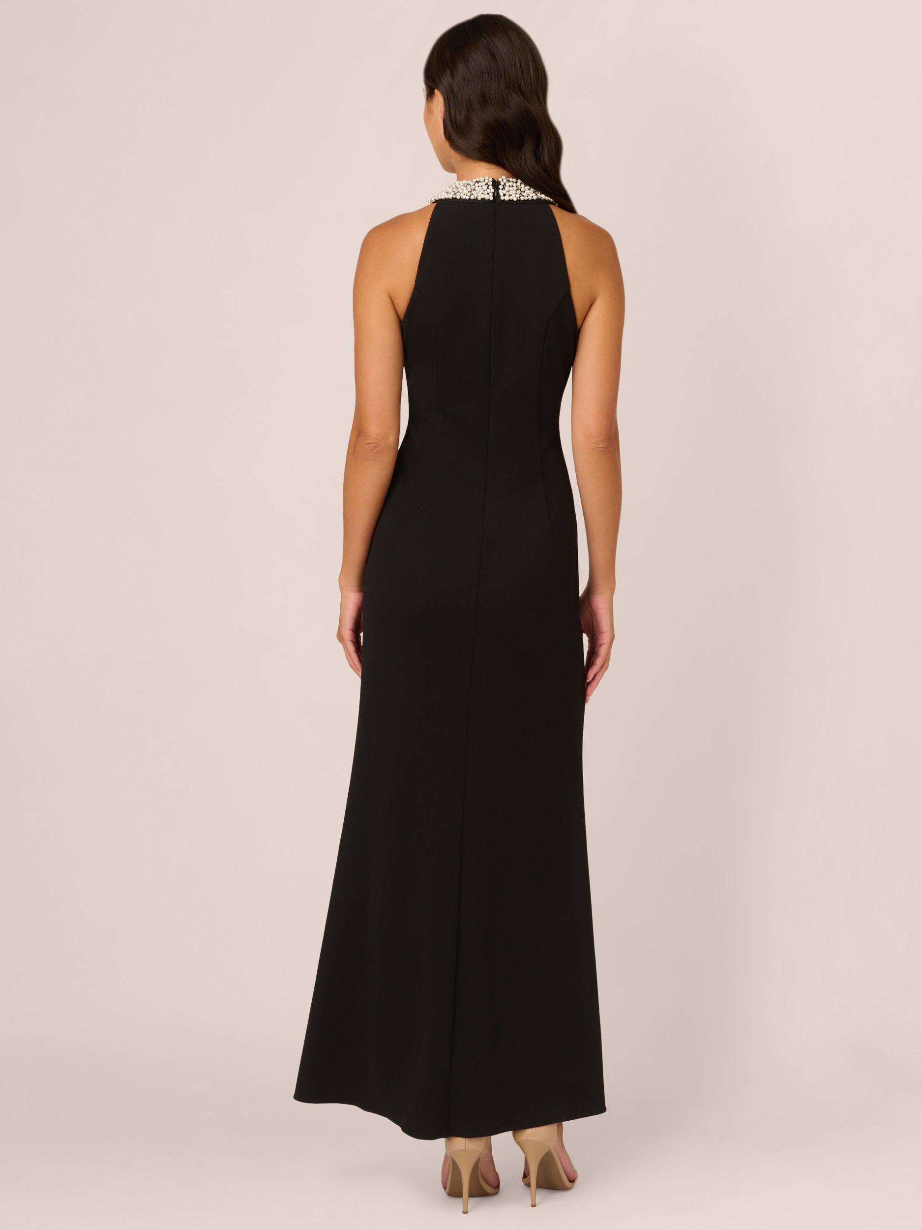 Product image 2 of 6, which shows Adrianna Papell Studio Faux Pearl Neckline Dress, Black, 6