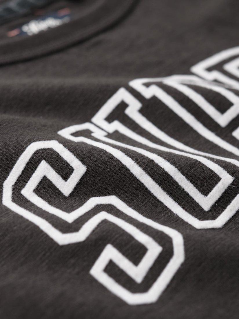 Product image 6 of 6, which shows Superdry Athletic Essentials Graphic Fitted T-Shirt, Bison Black Slub, 14