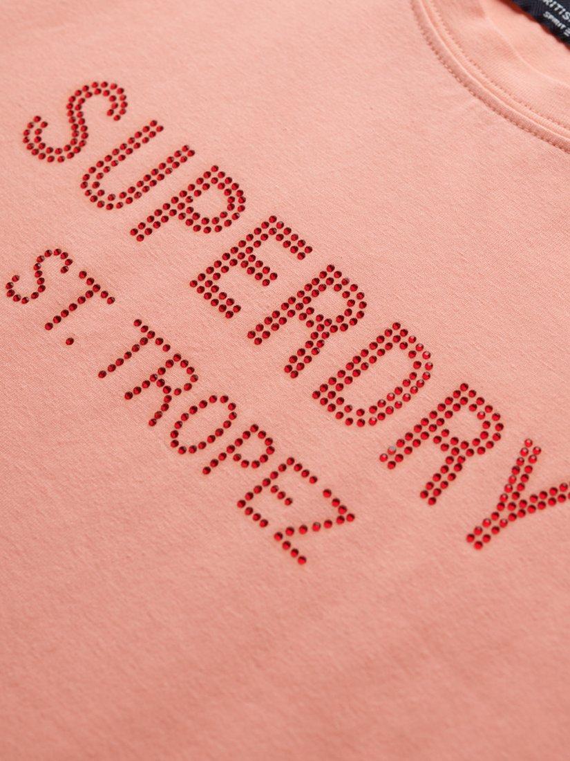Product image 5 of 5, which shows Superdry Sport Luxe Fitted T-Shirt, Peach Amber Pink, 6