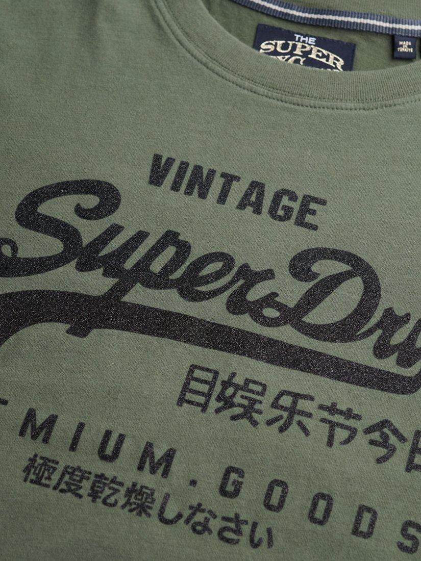 Product image 5 of 5, which shows Superdry Embellished Graphic T-Shirt, Thyme Green, 6