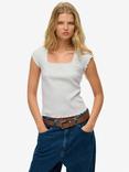 Superdry Essential Square Neck T-Shirt, Glacier Grey Marl