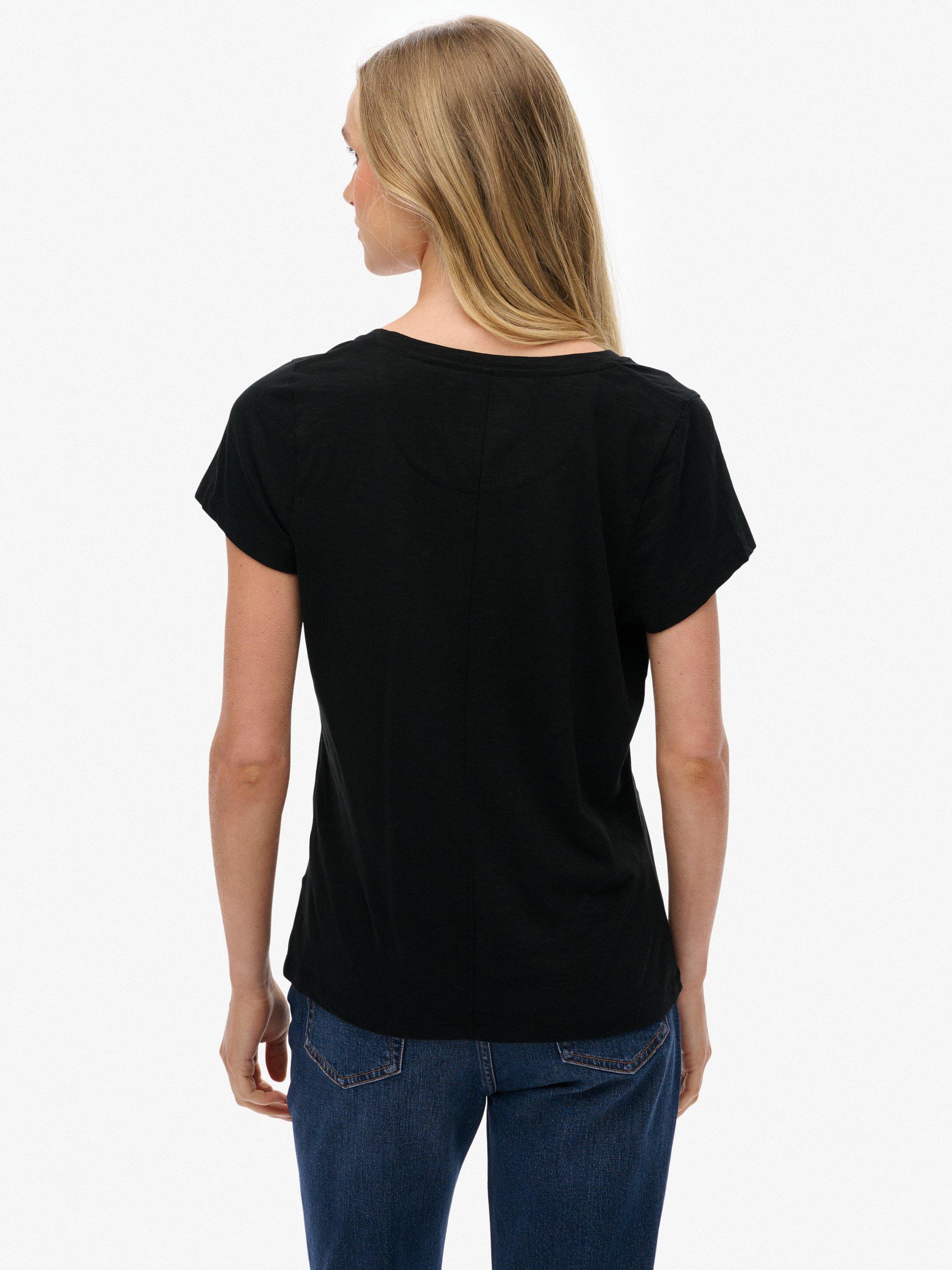 Product image 2 of 5, which shows Superdry Studios Scoop Neck T-Shirt, Black, 6