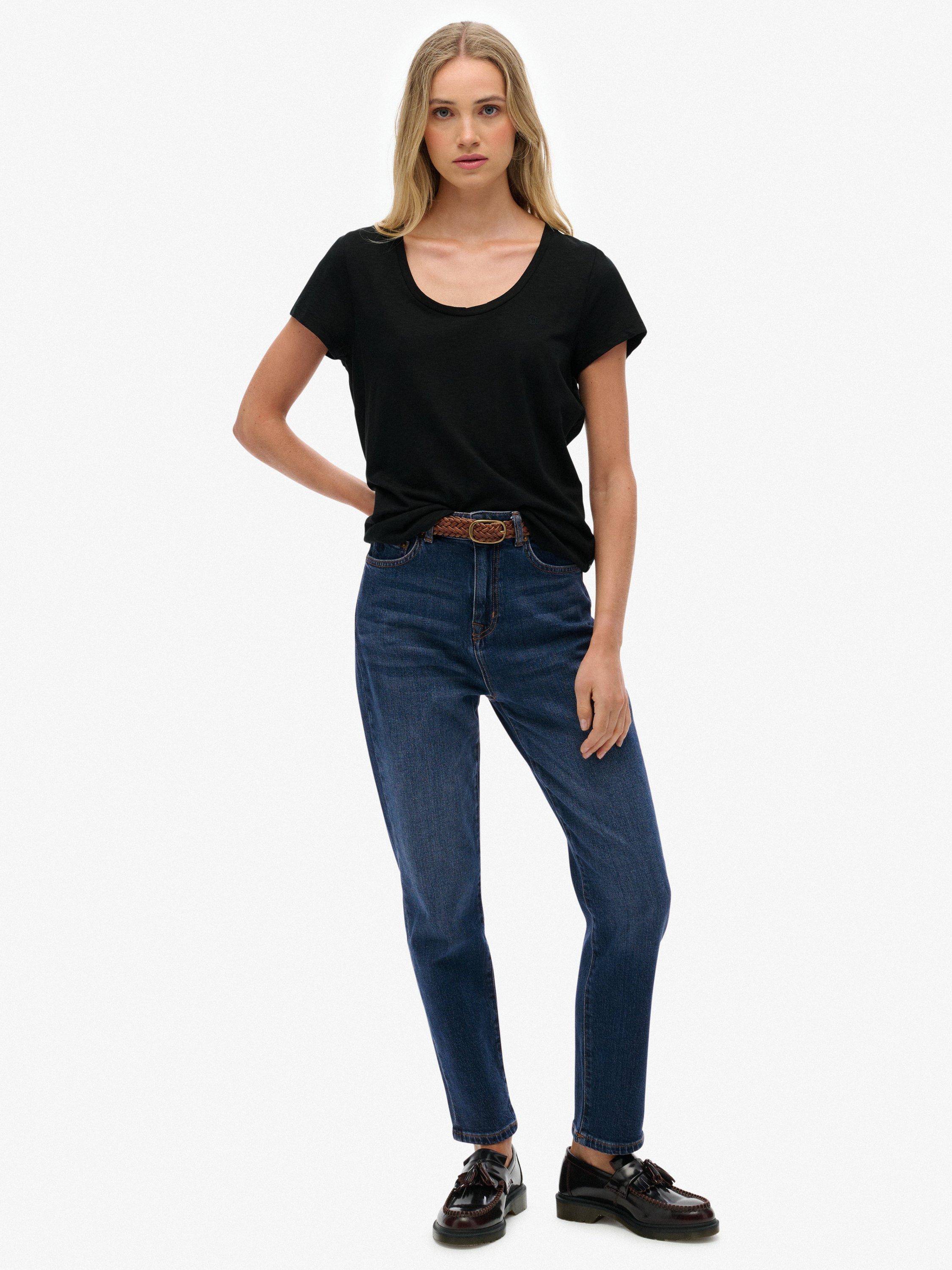 Product image 3 of 5, which shows Superdry Studios Scoop Neck T-Shirt, Black, 6