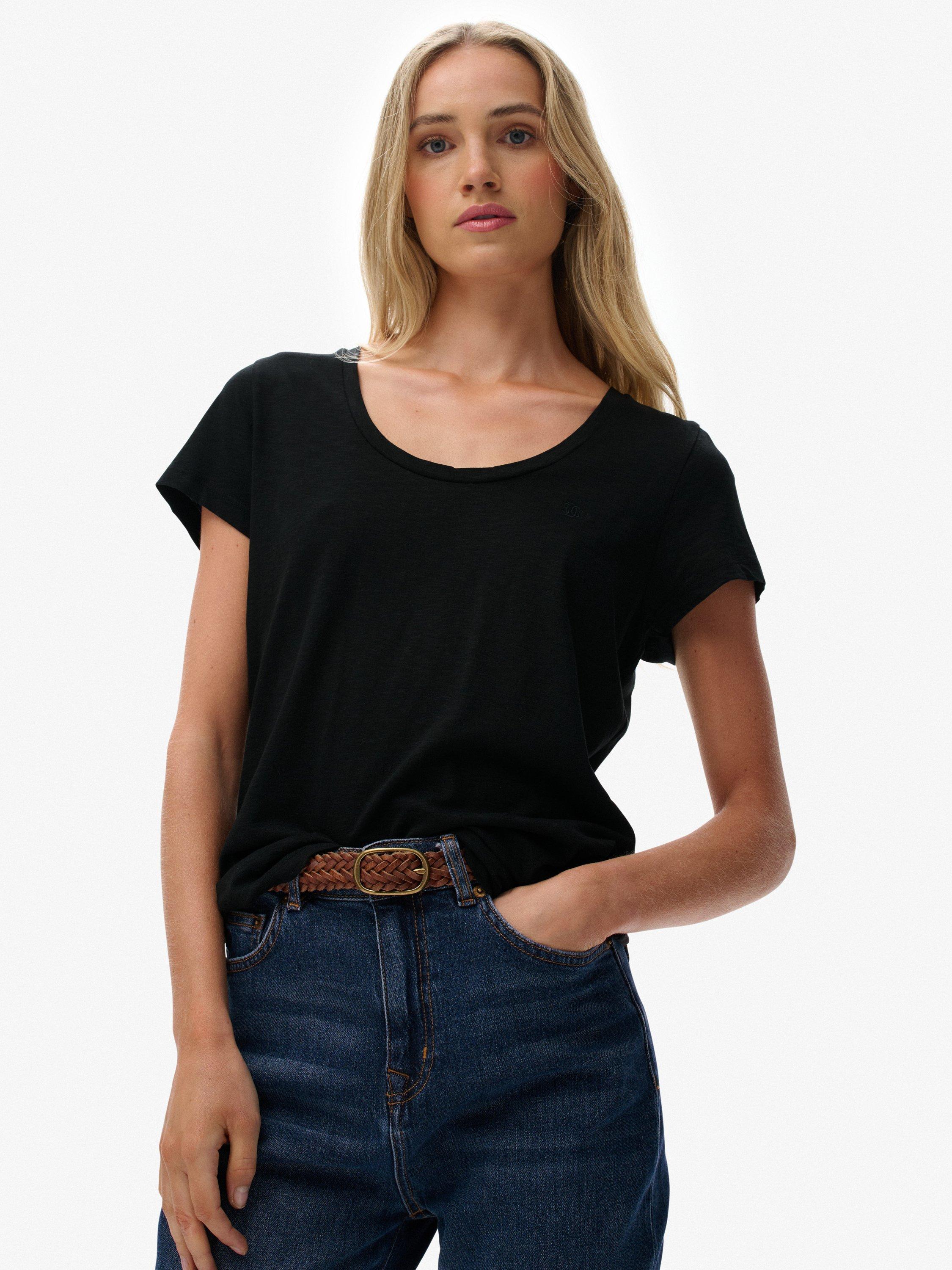 Product image 5 of 5, which shows Superdry Studios Scoop Neck T-Shirt, Black, 6