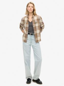 Superdry Athletic Essential Lace Trim V-Neck Top, Dark Slate Grey - view 2, Dark Slate Grey