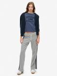 Superdry Athletic Essentials Stripe Flare Joggers, Grey Marl
