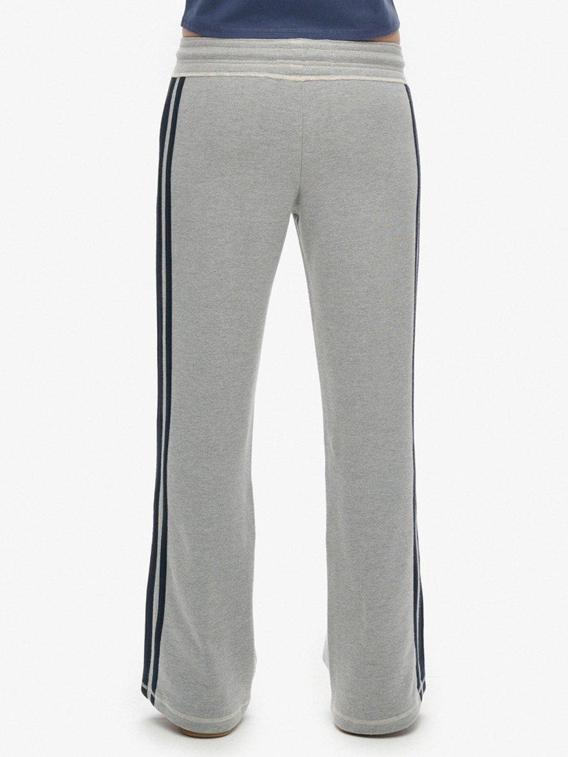 Product image 5 of 7, which shows Superdry Athletic Essentials Stripe Flare Joggers, Grey Marl, 6