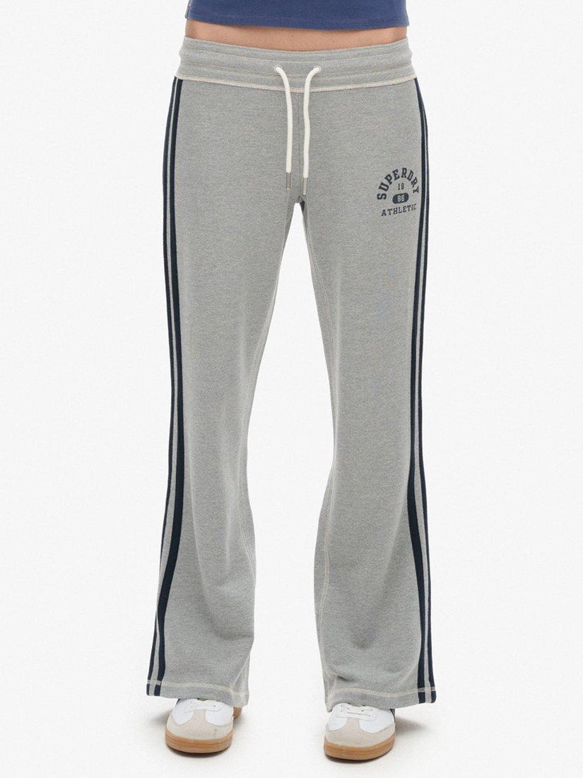Product image 6 of 7, which shows Superdry Athletic Essentials Stripe Flare Joggers, Grey Marl, 6