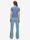 Superdry Athletic Essentials Stripe Flared Joggers, Wedgewood Blue Marl