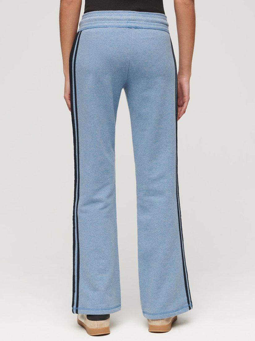 Product image 4 of 6, which shows Superdry Athletic Essentials Stripe Flared Joggers, Wedgewood Blue Marl, 6