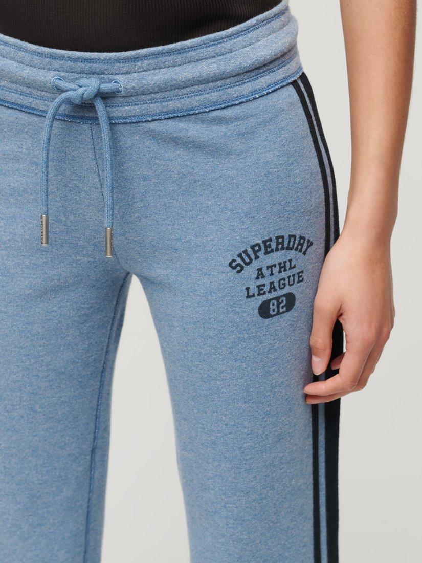 Product image 5 of 6, which shows Superdry Athletic Essentials Stripe Flared Joggers, Wedgewood Blue Marl, 6