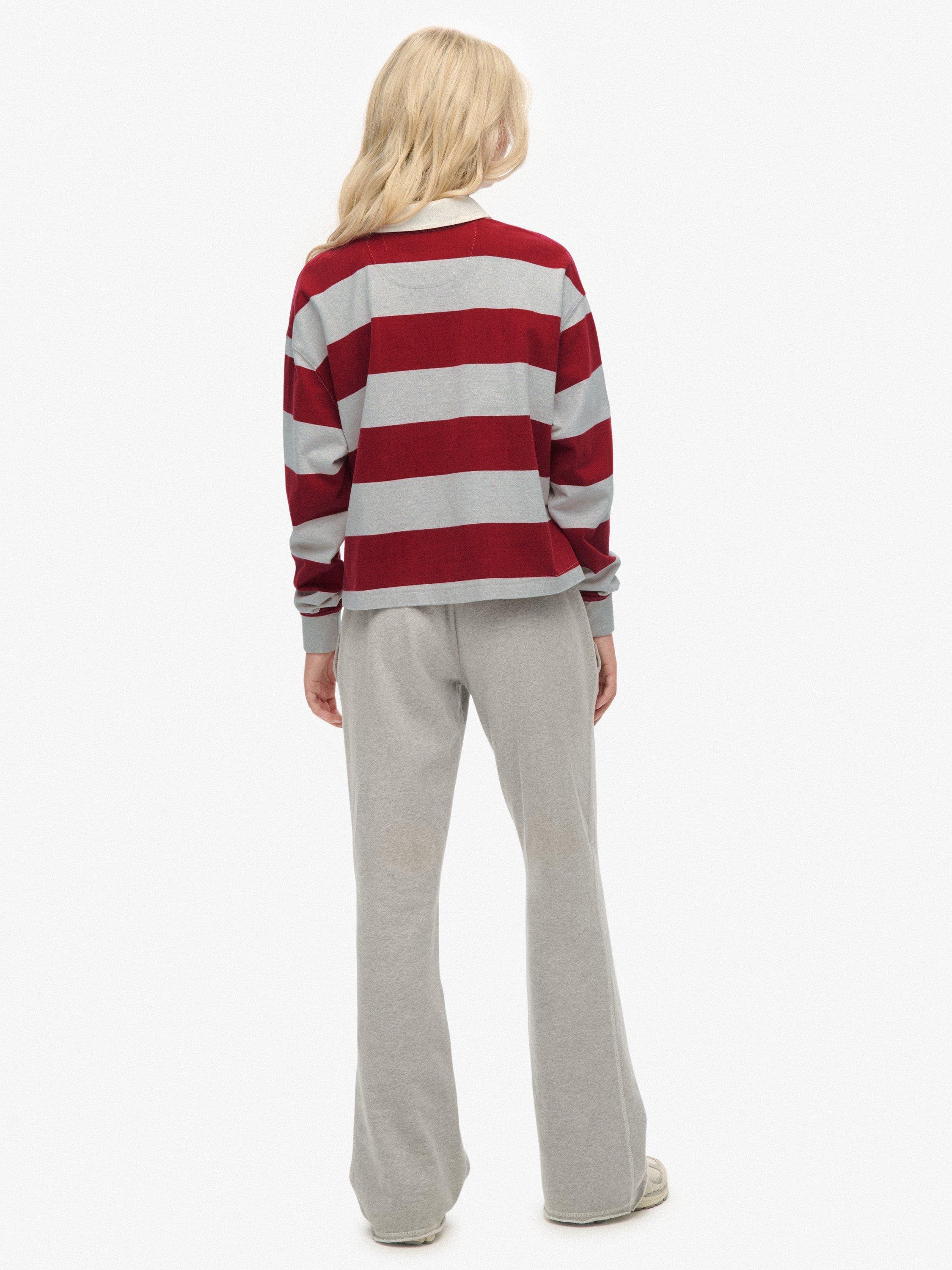 Product image 2 of 7, which shows Superdry Athletic Embroidered Flare Joggers, Grey Marl, 6