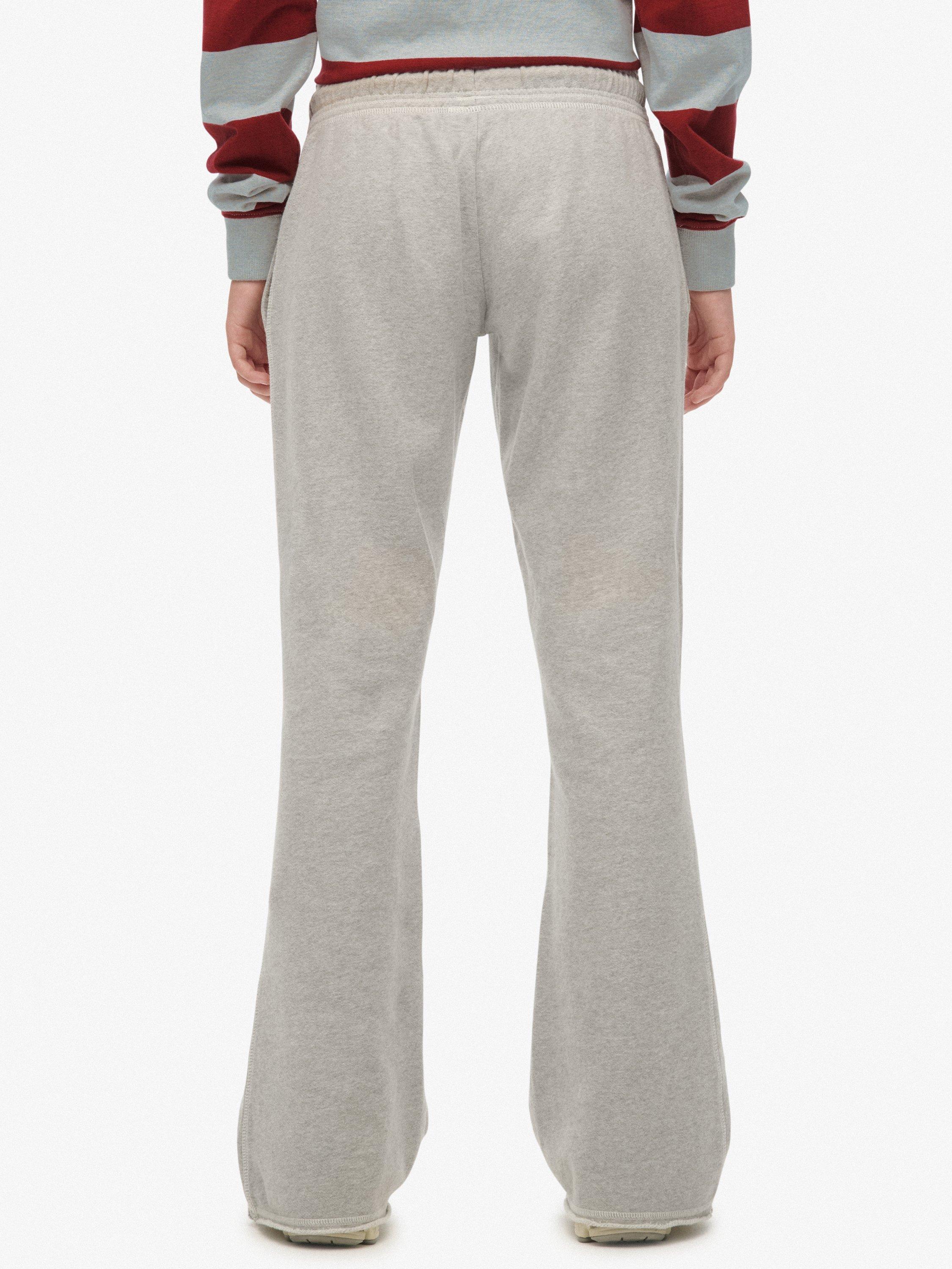 Product image 4 of 7, which shows Superdry Athletic Embroidered Flare Joggers, Grey Marl, 6