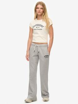 Superdry Athletic Embroidered Flare Joggers, Glacier Grey Marl, Glacier Grey Marl