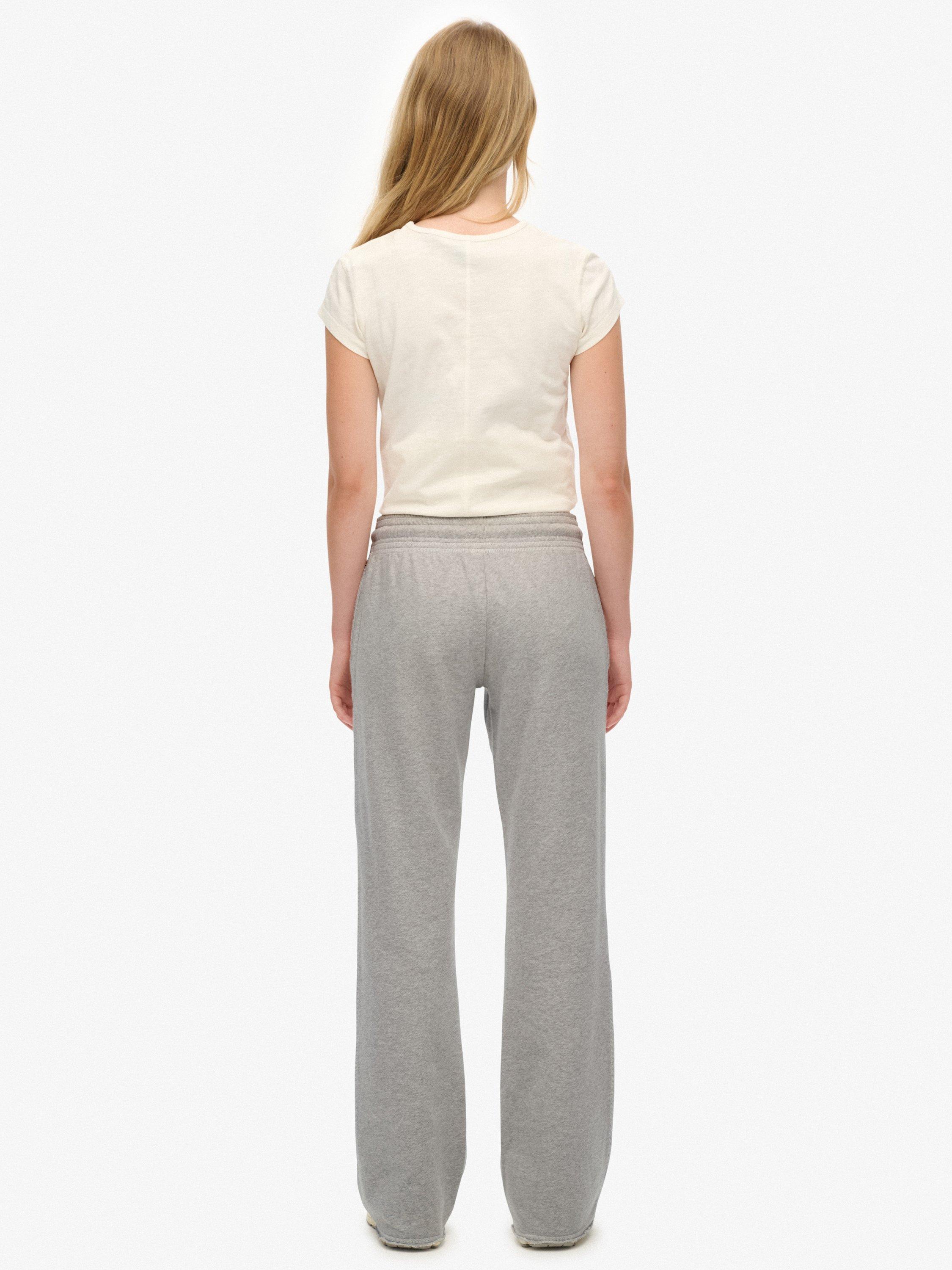 Product image 2 of 7, which shows Superdry Athletic Embroidered Flare Joggers, Glacier Grey Marl, 6