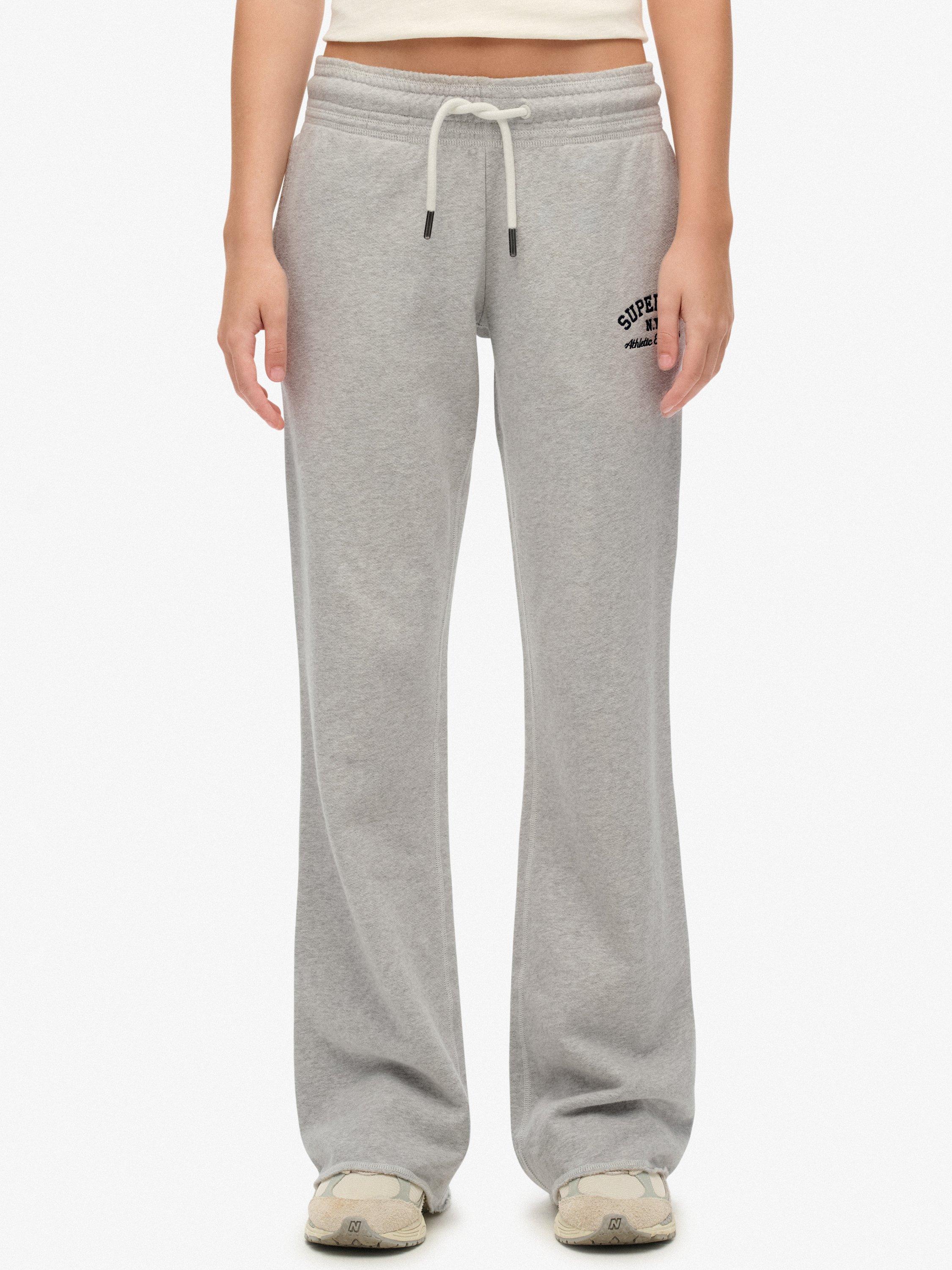 Product image 5 of 7, which shows Superdry Athletic Embroidered Flare Joggers, Glacier Grey Marl, 6