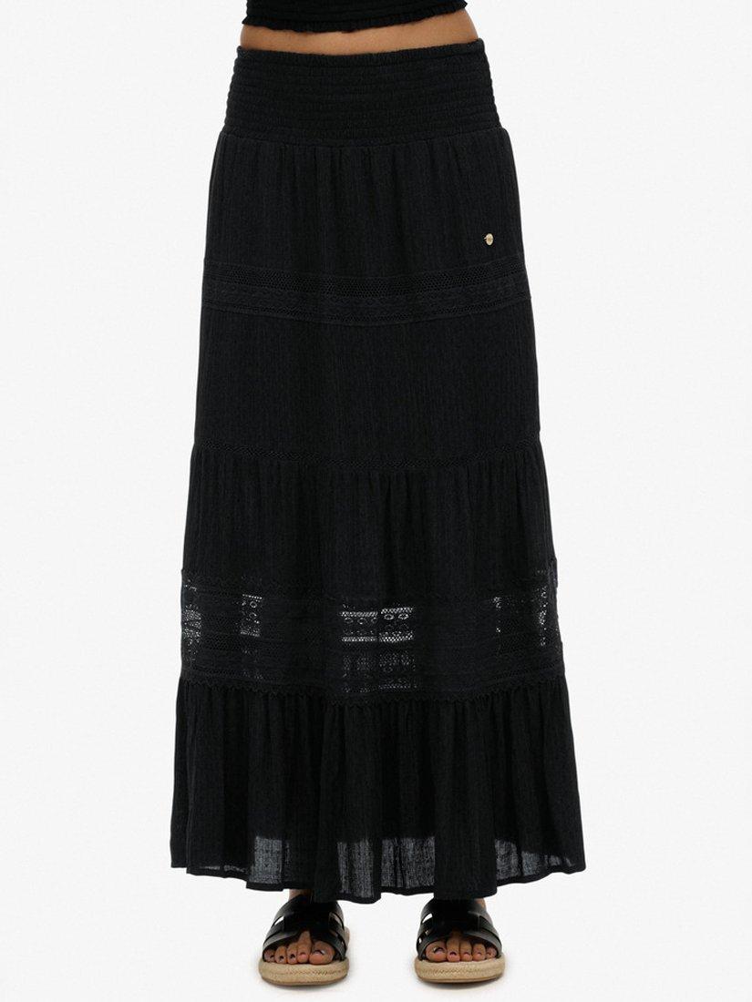 Product image 4 of 6, which shows Superdry Ibiza Maxi Skirt, Black, 6
