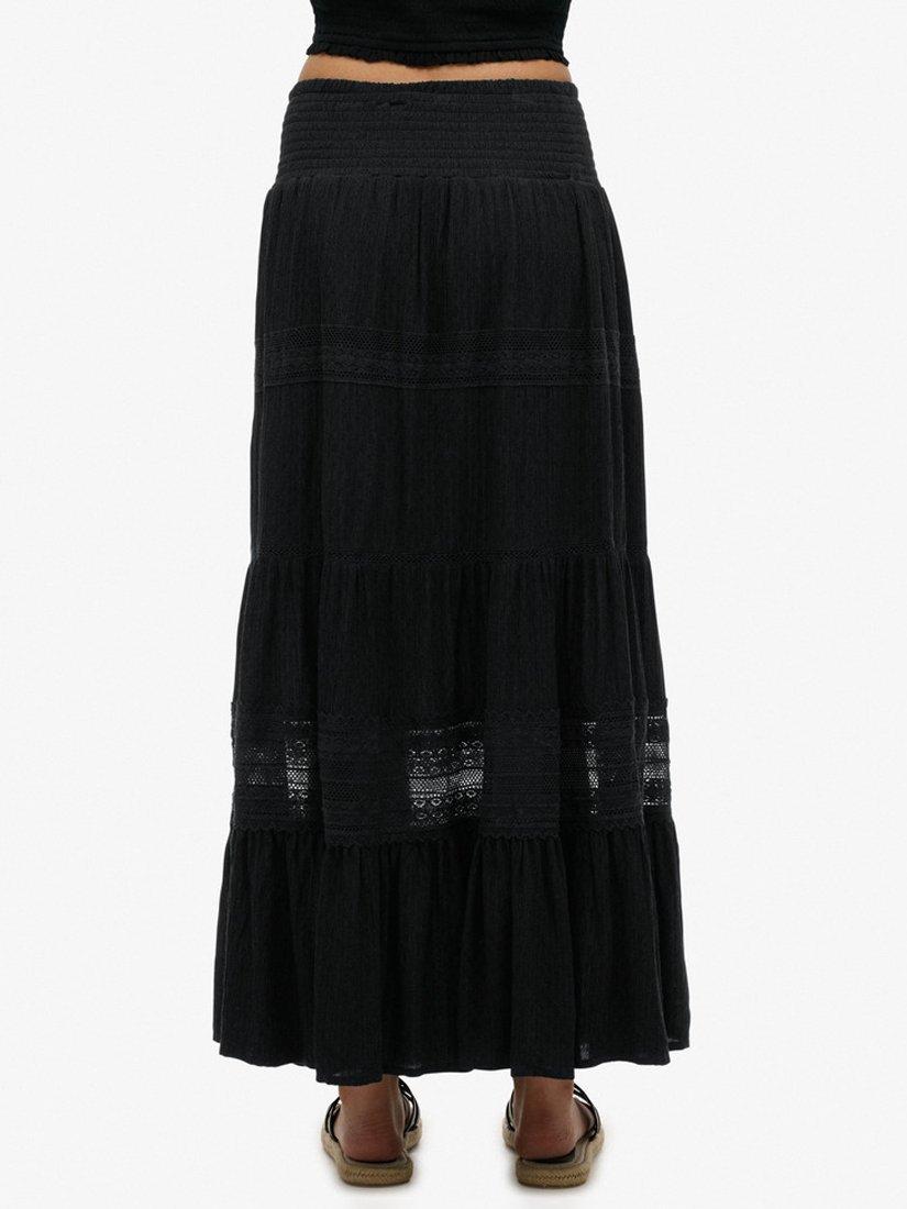 Product image 5 of 6, which shows Superdry Ibiza Maxi Skirt, Black, 6