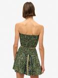 Superdry St Tropez Paisley Mini Skirt, Green Leaf
