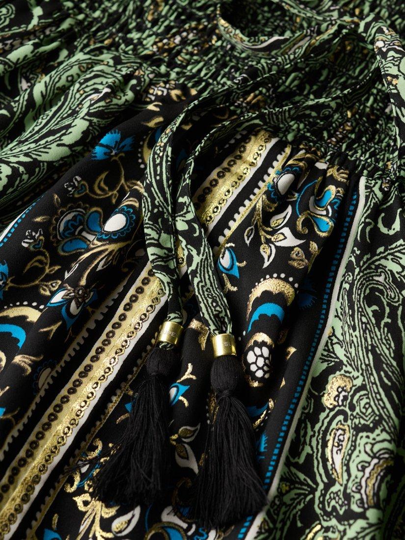Product image 6 of 6, which shows Superdry St Tropez Paisley Mini Skirt, Green Leaf, 6