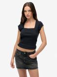 Superdry Denim Mini Skirt, Roseland Washedblack